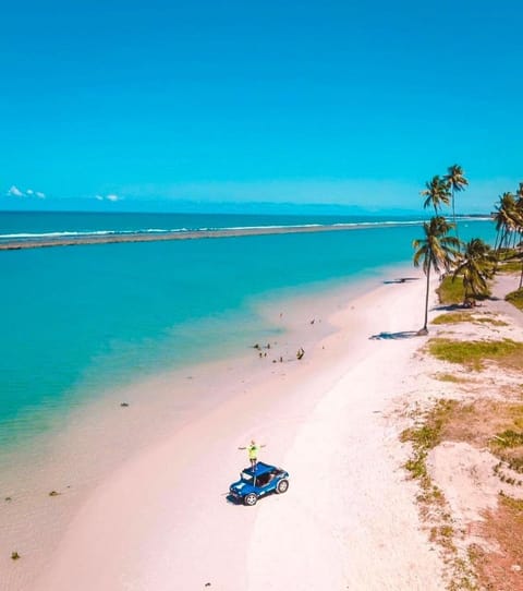 On the beach, white sand