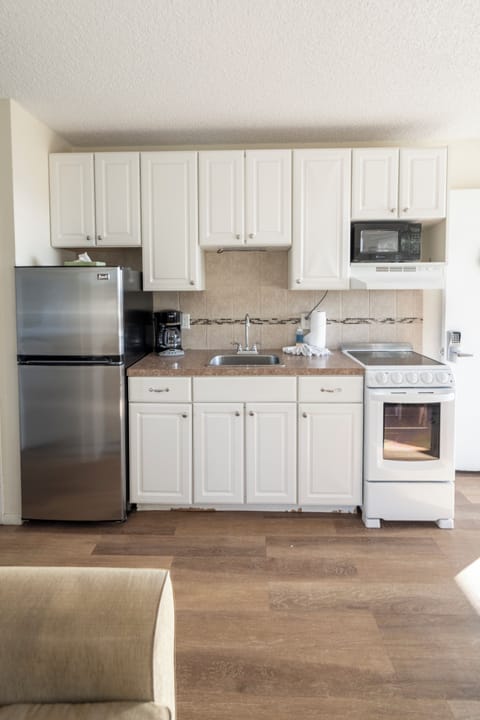 Apartment | Private kitchen | Fridge, microwave, stovetop