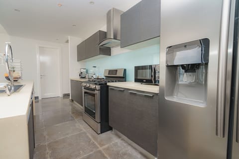 Apartment (25G) | Private kitchen | Fridge, microwave, oven, stovetop