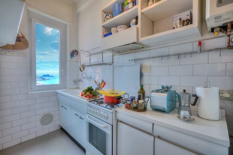 Fridge, oven, stovetop, coffee/tea maker