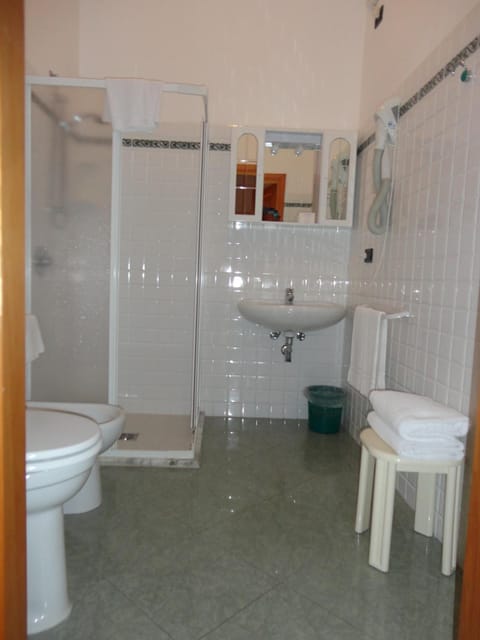 Shower, free toiletries, hair dryer, bidet