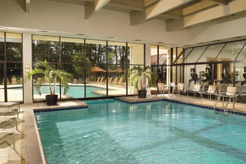 Indoor pool, seasonal outdoor pool, pool umbrellas, sun loungers