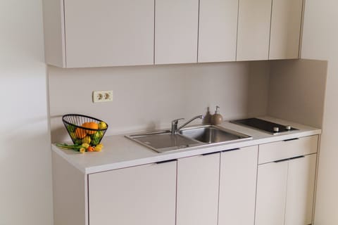 Deluxe Apartment, Balcony, Sea View | Private kitchenette | Full-size fridge, stovetop, cookware/dishes/utensils