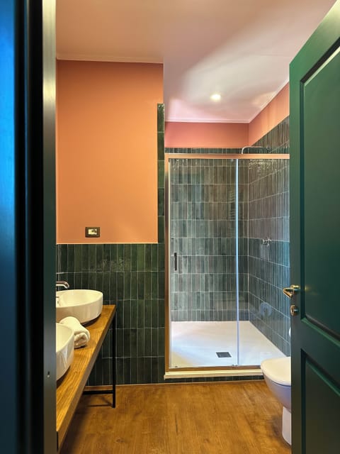 Superior Double Room, Garden View | Bathroom | Shower, hair dryer, towels, soap