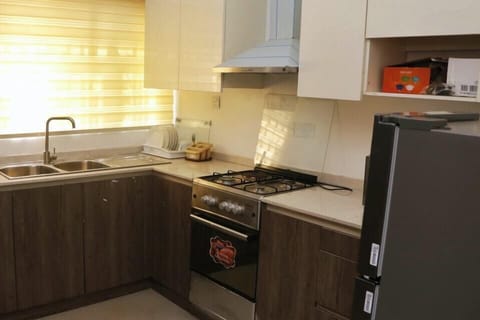 Economy Apartment, Balcony, City View | Private kitchen | Fridge, microwave, oven, stovetop