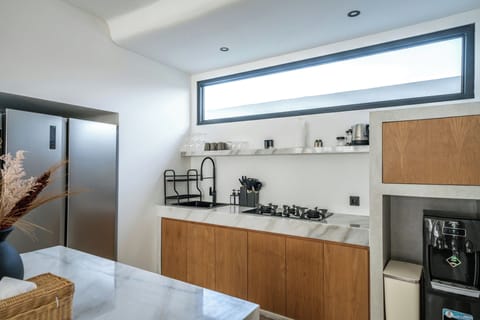 Villa, 2 Bedrooms, Private Pool | Private kitchen | Fridge, microwave, stovetop, electric kettle