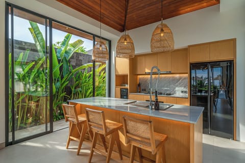 Luxury Villa, Pool View | Private kitchen | Oven, stovetop