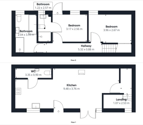 House | 2 bedrooms, desk