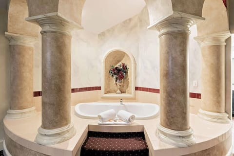 Tuscany Suite | Bathroom | Combined shower/tub, jetted tub, designer toiletries, hair dryer