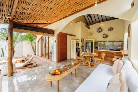 Villa, 1 Bedroom, Pool View | Living area | Flat-screen TV