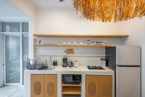 Villa, Pool View | Private kitchen | Electric kettle, dining tables