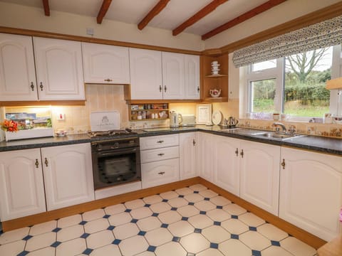 Fridge, electric kettle, toaster, cookware/dishes/utensils