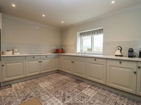 Fridge, dishwasher, electric kettle, cookware/dishes/utensils