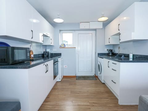 Fridge, dishwasher, electric kettle, toaster