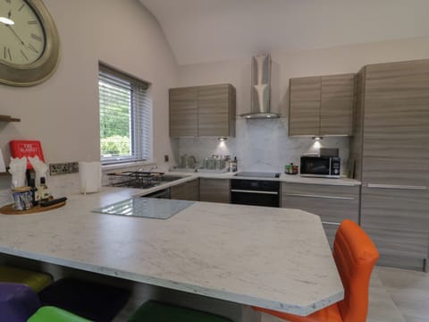 Fridge, dishwasher, electric kettle, cookware/dishes/utensils