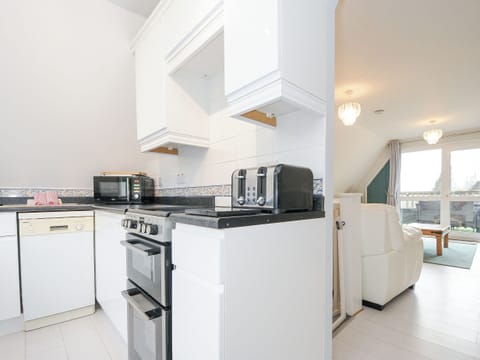 Fridge, dishwasher, electric kettle, toaster