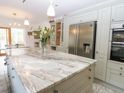 Fridge, dishwasher, electric kettle, toaster