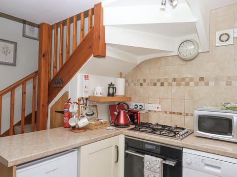 Fridge, dishwasher, electric kettle, toaster