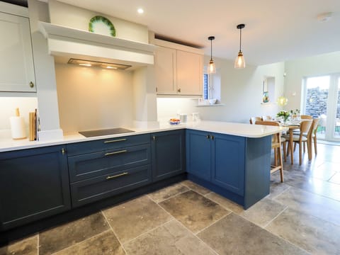 Fridge, dishwasher, cookware/dishes/utensils