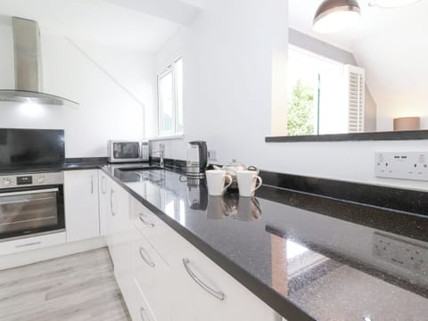 Fridge, dishwasher, electric kettle, toaster