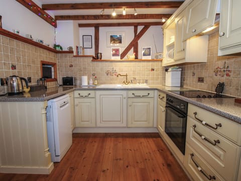 Fridge, dishwasher, electric kettle, toaster