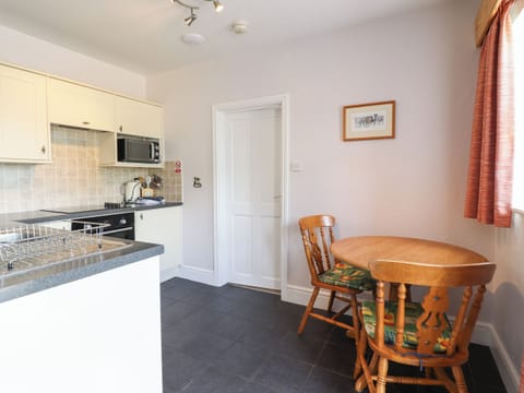 Fridge, electric kettle, toaster, cookware/dishes/utensils