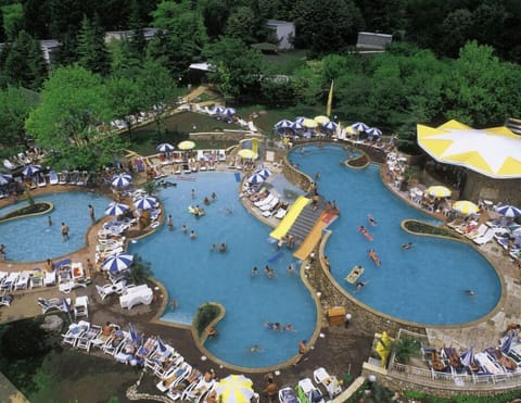 Seasonal outdoor pool, pool umbrellas, sun loungers