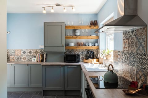 Fridge, dishwasher, electric kettle, toaster