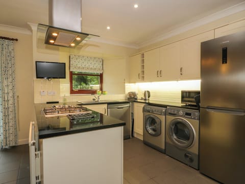 Fridge, dishwasher, electric kettle, toaster