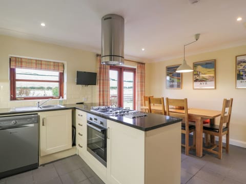 Fridge, dishwasher, electric kettle, cookware/dishes/utensils