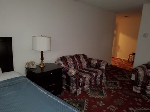 Suite, 1 King Bed, Non Smoking, Refrigerator & Microwave | Living area | TV