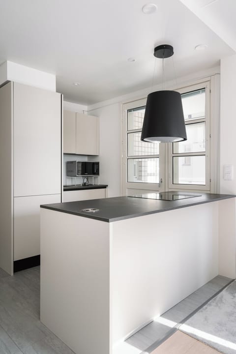 Superior Apartment, Kitchen, City View | Private kitchen | Full-size fridge, microwave, oven, stovetop