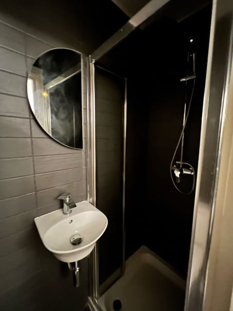 Single Room | Bathroom | Shower, rainfall showerhead, hair dryer, towels