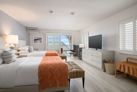 Standard Room, 2 Queen Beds, Partial Ocean View | Premium bedding, down comforters, pillowtop beds, in-room safe