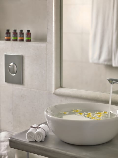 Deluxe Room | Bathroom | Shower, designer toiletries, hair dryer, bathrobes