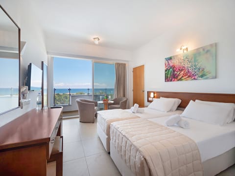 Standard Room, 1 Double or 2 Twin Beds, Balcony, Sea View | Blackout drapes, soundproofing, rollaway beds, free WiFi