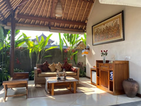 Villa, 1 Bedroom, Private Pool | Living area | Flat-screen TV, DVD player