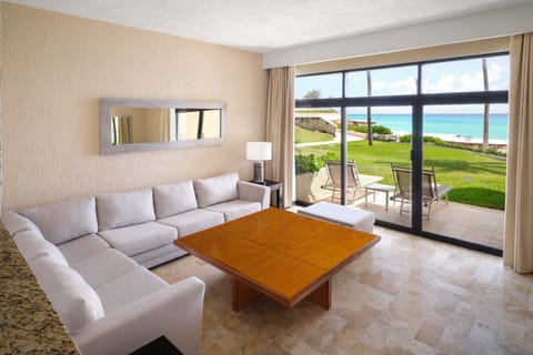 Family Villa All Inclusive | Living room | 50-inch flat-screen TV with digital channels, TV, pay movies