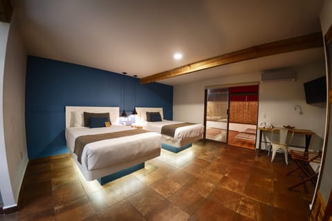 Junior Suite, 2 Double Beds, Terrace | Premium bedding, down comforters, in-room safe, individually decorated