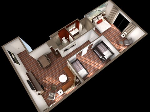 Suite, 1 Bedroom, No View, Corner | Floor plan