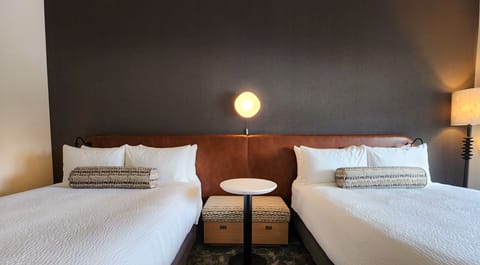 Deluxe Studio, 2 Queen Beds, City View | Egyptian cotton sheets, premium bedding, pillowtop beds, desk