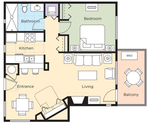 Condo, 1 Bedroom, Kitchen | Iron/ironing board, WiFi, bed sheets, alarm clocks