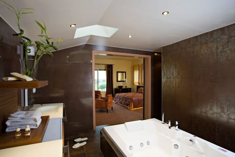 Suite | Bathroom | Free toiletries, hair dryer, bathrobes, towels