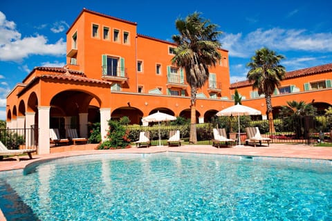 Indoor pool, outdoor pool, pool umbrellas