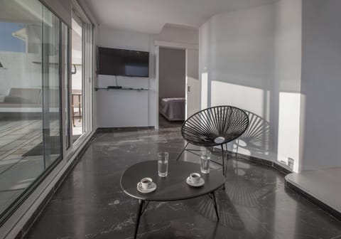 Comfort Apartment, 2 Bedrooms, Sea View | Living area | 24-inch TV with digital channels