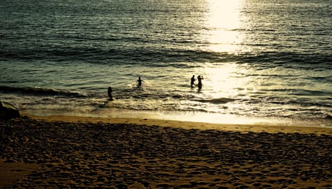 Private beach, sun loungers, beach umbrellas