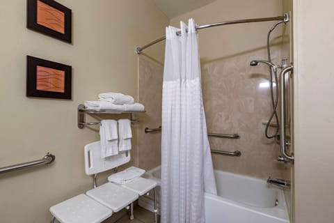 Room, 1 King Bed, Accessible, Non Smoking | Bathroom | Bathtub, hair dryer, towels