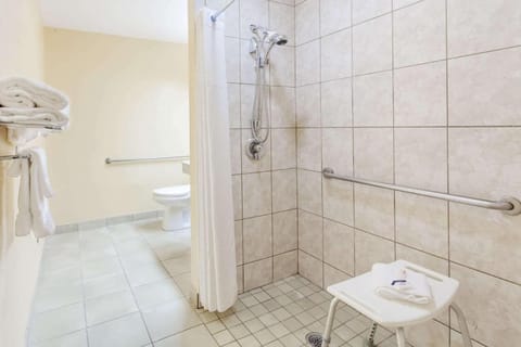 Room, 1 King Bed, Accessible, Non Smoking | Bathroom | Free toiletries, hair dryer, towels