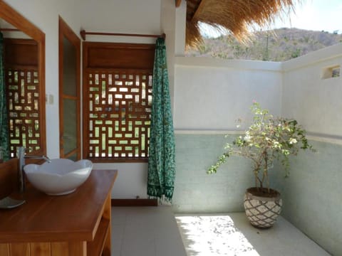 Shower, free toiletries, towels