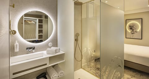 Eco-friendly toiletries, hair dryer, towels, soap